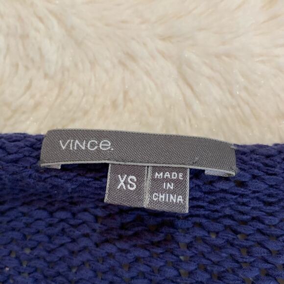 Vince blue crewneck knit ribbed trim sweater size Extra Small XS - Picture 8 of 11